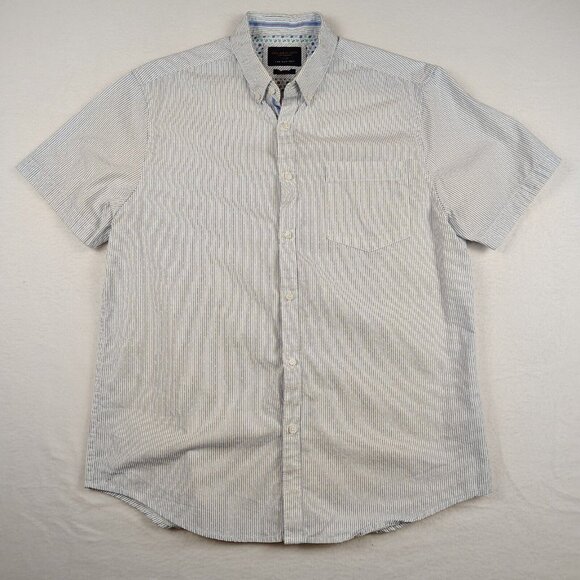 Denim & Flower Other - Denim & Flower White Pinstriped Slim Fit Shirt Ricky Singh Mens Large